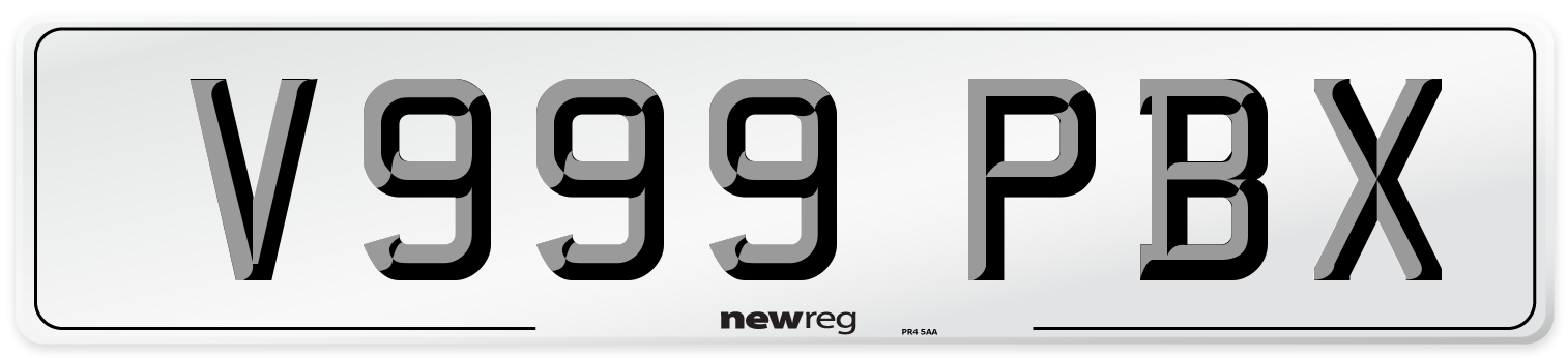 V999 PBX Number Plate from New Reg